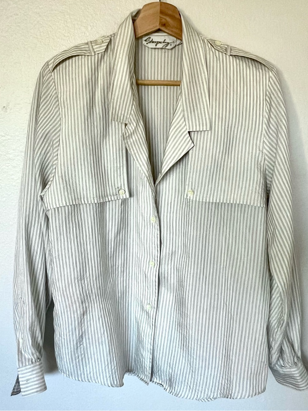 Vintage Relaxed Striped Button-Down Shirt